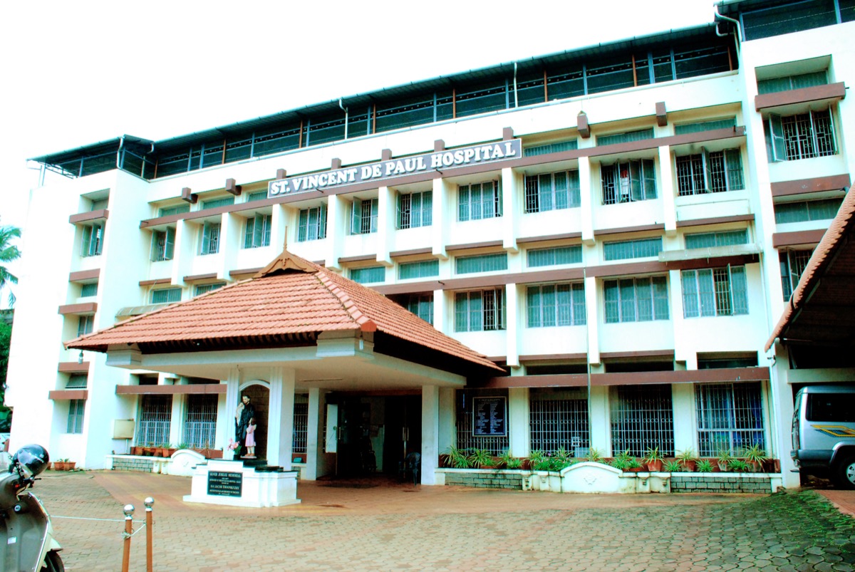 Main entrance of St. Vincent De Paul Hospital, Ollur
