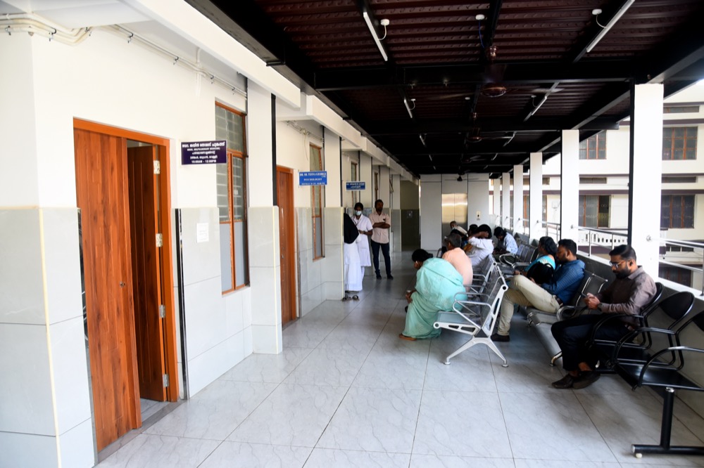 Hospital entrance and reception area
